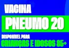 Vacina Pneumo 20 está disponível para crianças e idosos a partir de 85 anos nas UBS de Três Rios