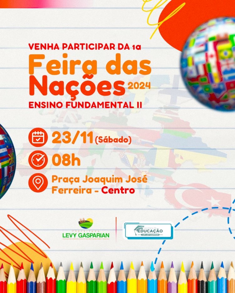 Feira das Nações 2024 acontece neste sábado na Praça Joaquim Ferreira