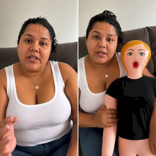 Mulher grava vídeo e conta que descobriu “Traição” do marido com boneca inflável: “Ela já estava até com minha calcinha”